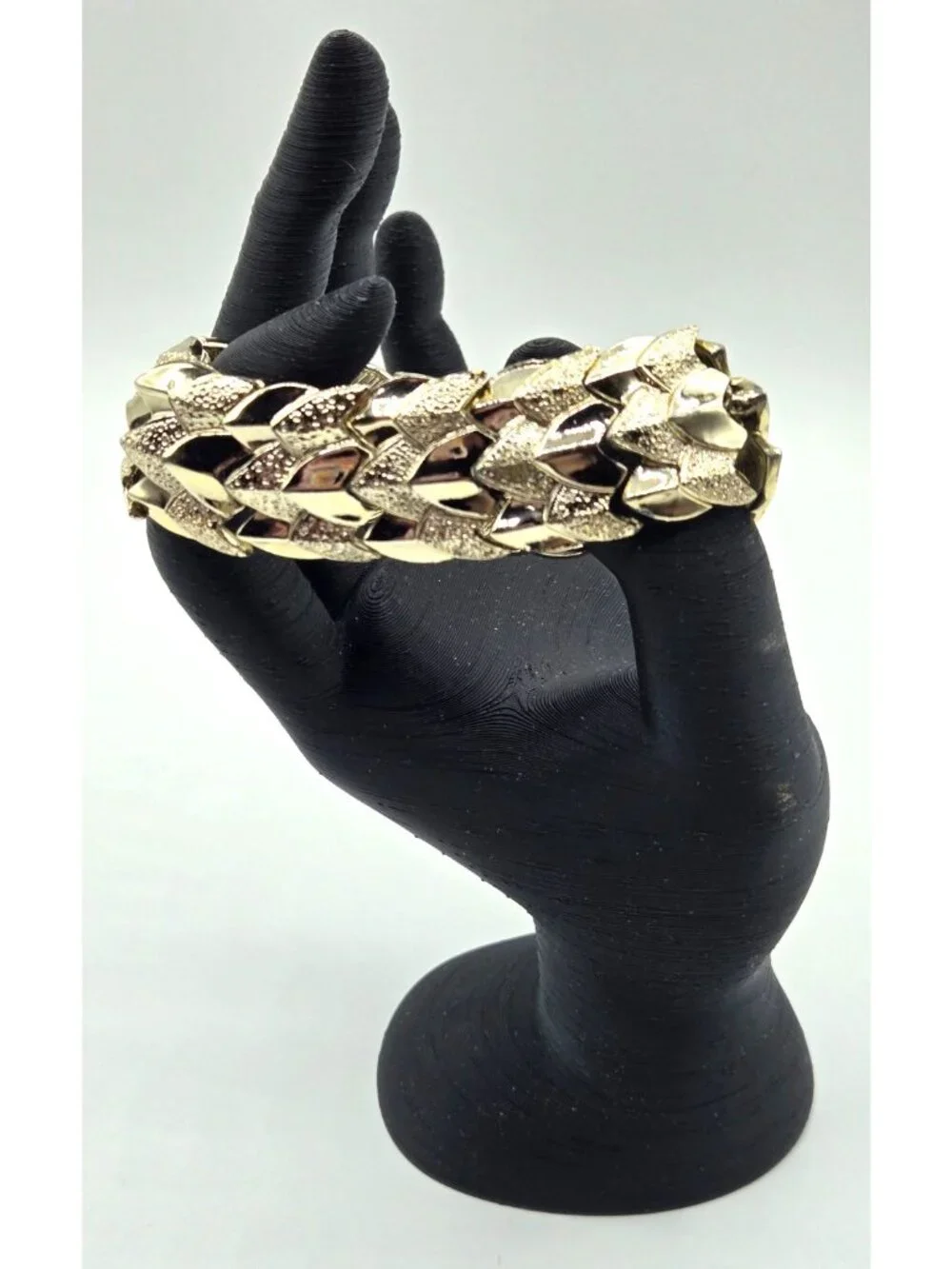 CORO Signed 3-Row Bracelet Elegant Gold Tone Shiny Sparkly Statement Vintage